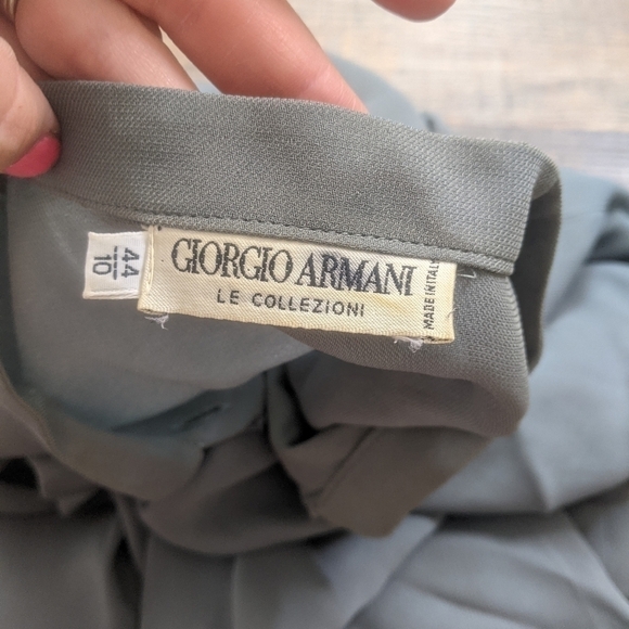 GIORGIO Armani button down blouse gray long sleeve shirt - Picture 8 of 12